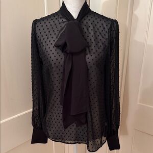 Altuzarra Target Sheet Dot Bow Blouse